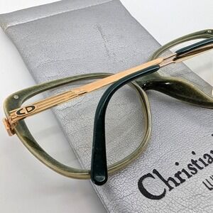 Christian Dior 2416 Vintage Optyl Eyeglasses Frames Green/Gold Made in Germany